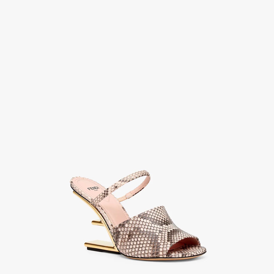 Pink python high-heeled sandals - 2