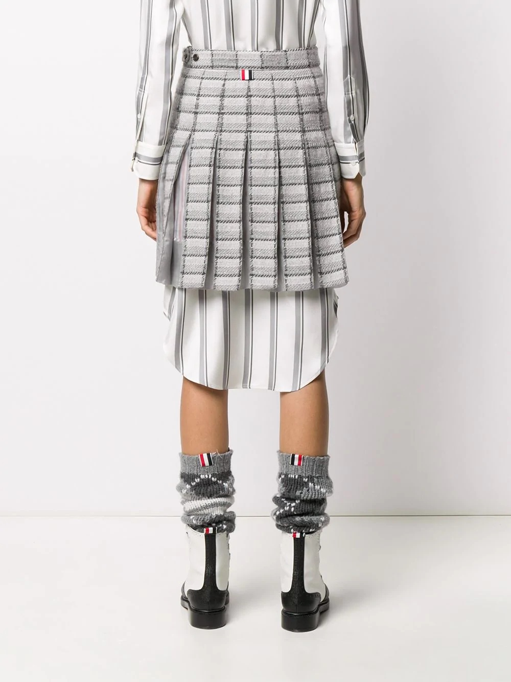 pleated checked skirt - 4