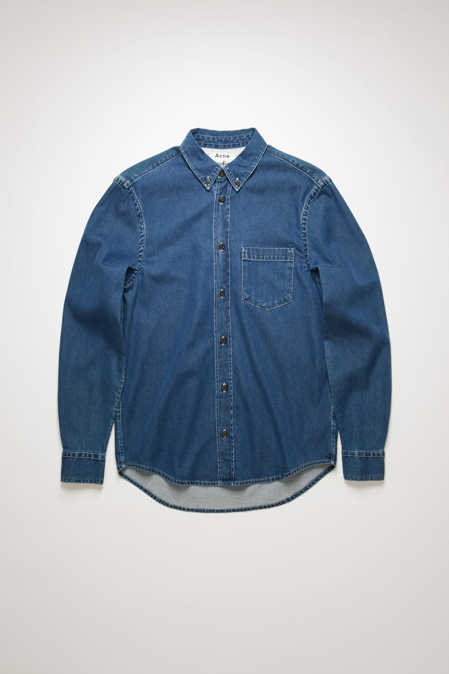 Classic denim shirt mid blue - 1