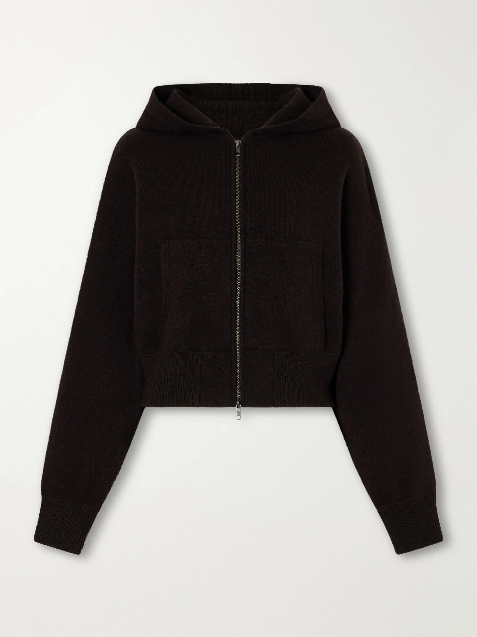 Lilia cropped cashmere hoodie Brown - 1
