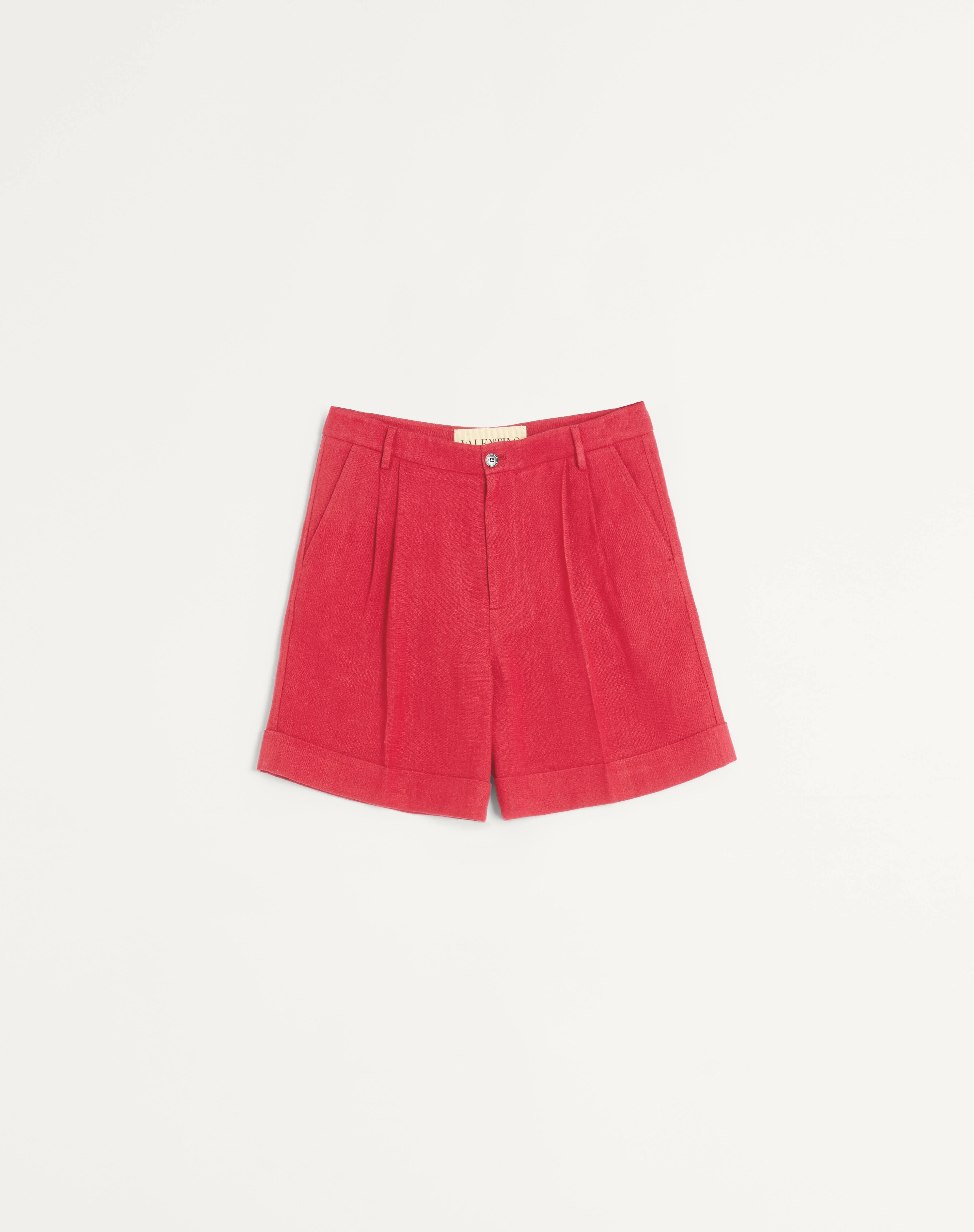CUFFED LINEN BERMUDA SHORTS - 1
