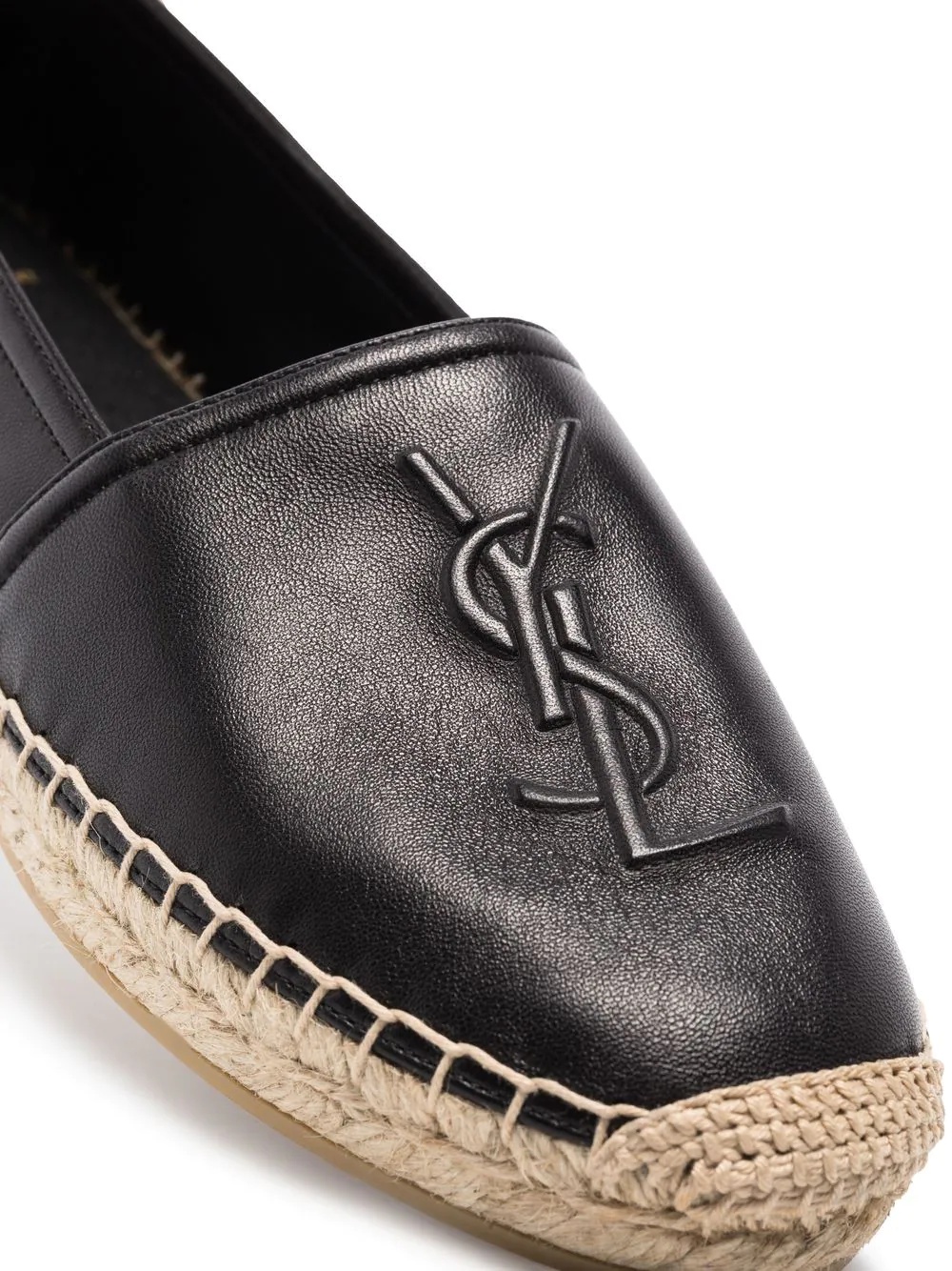 embossed-logo leather espadrilles - 2