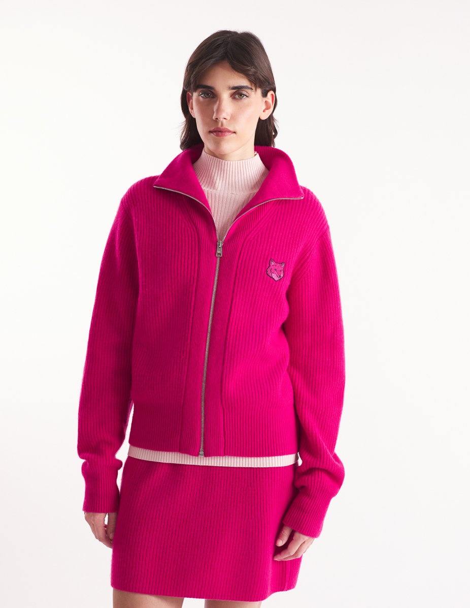 BOLD FOX HEAD PATCH RIBBED ZIPPED CARDIGAN - 3