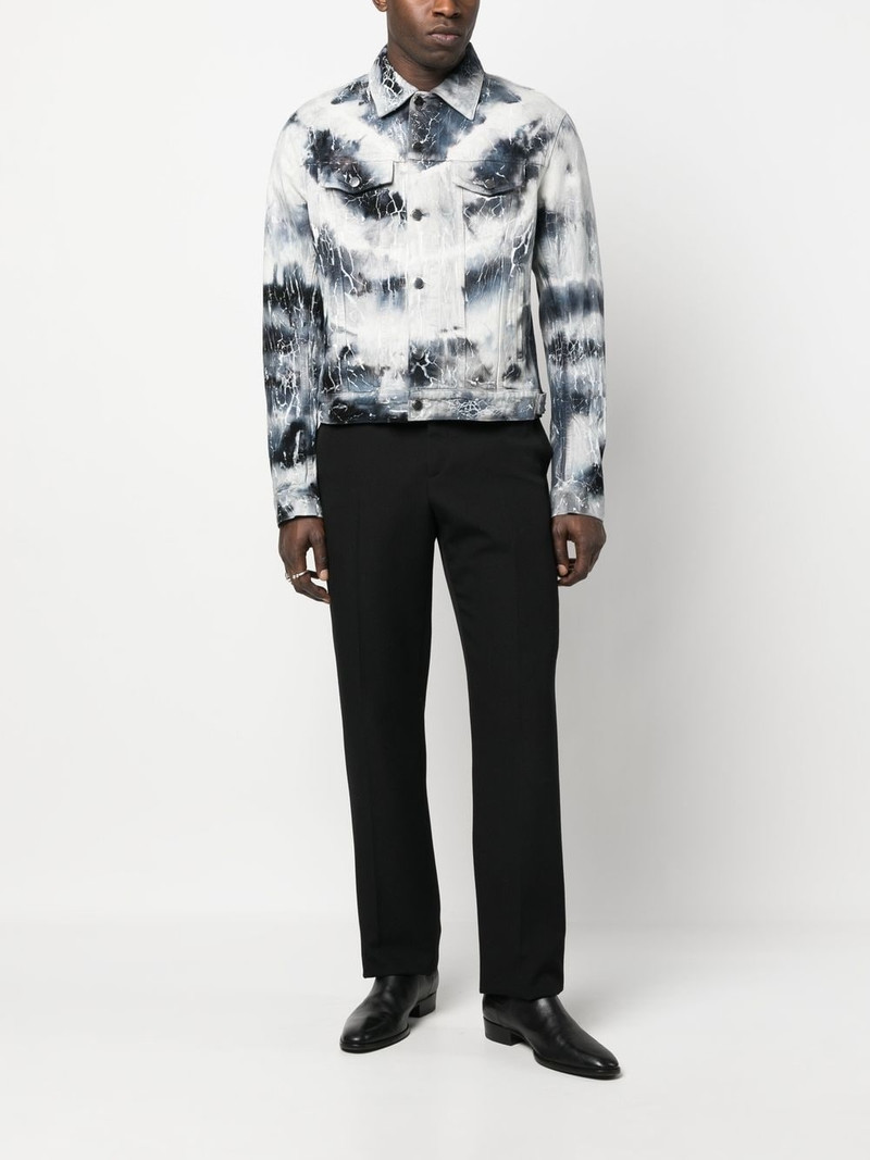AMIRI cracked-effect denim jacket outlook