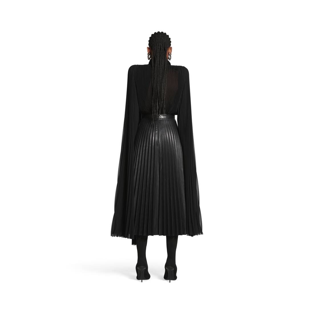 Women's Pleated Skirt in Black - 4