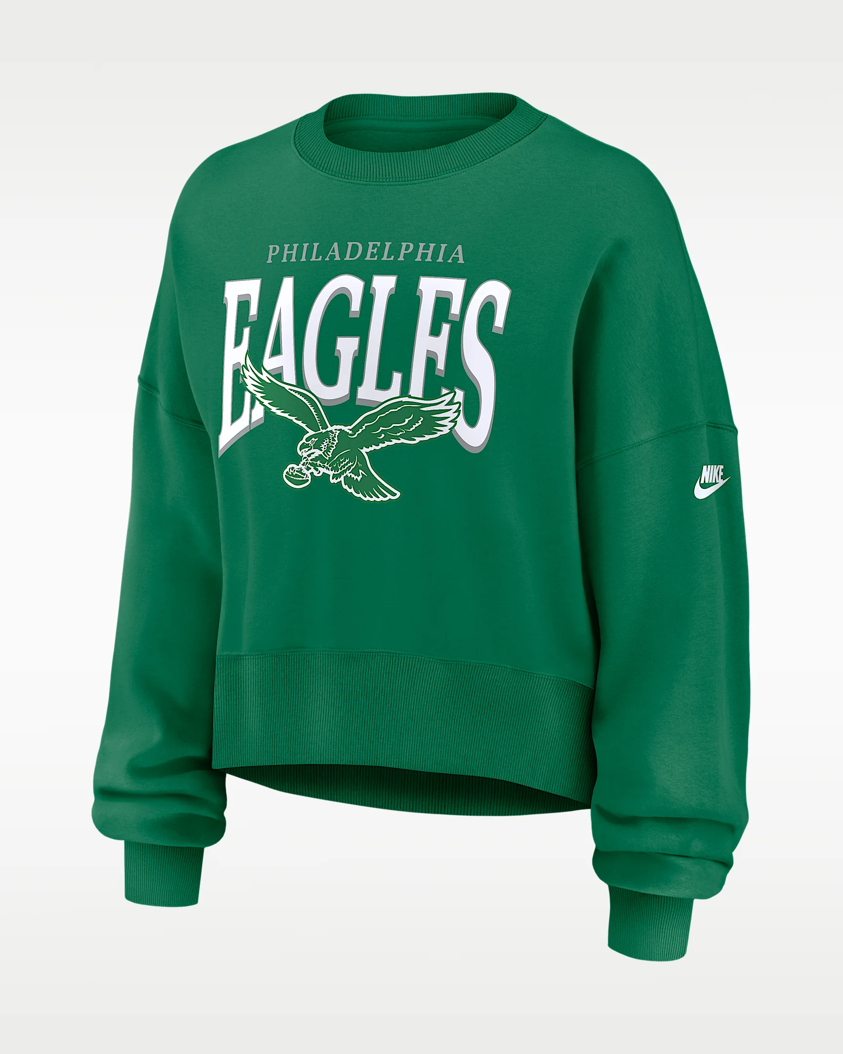 Philadelphia Eagles Rewind Phoenix Women's Nike NFL Oversized Pullover Crew - 1