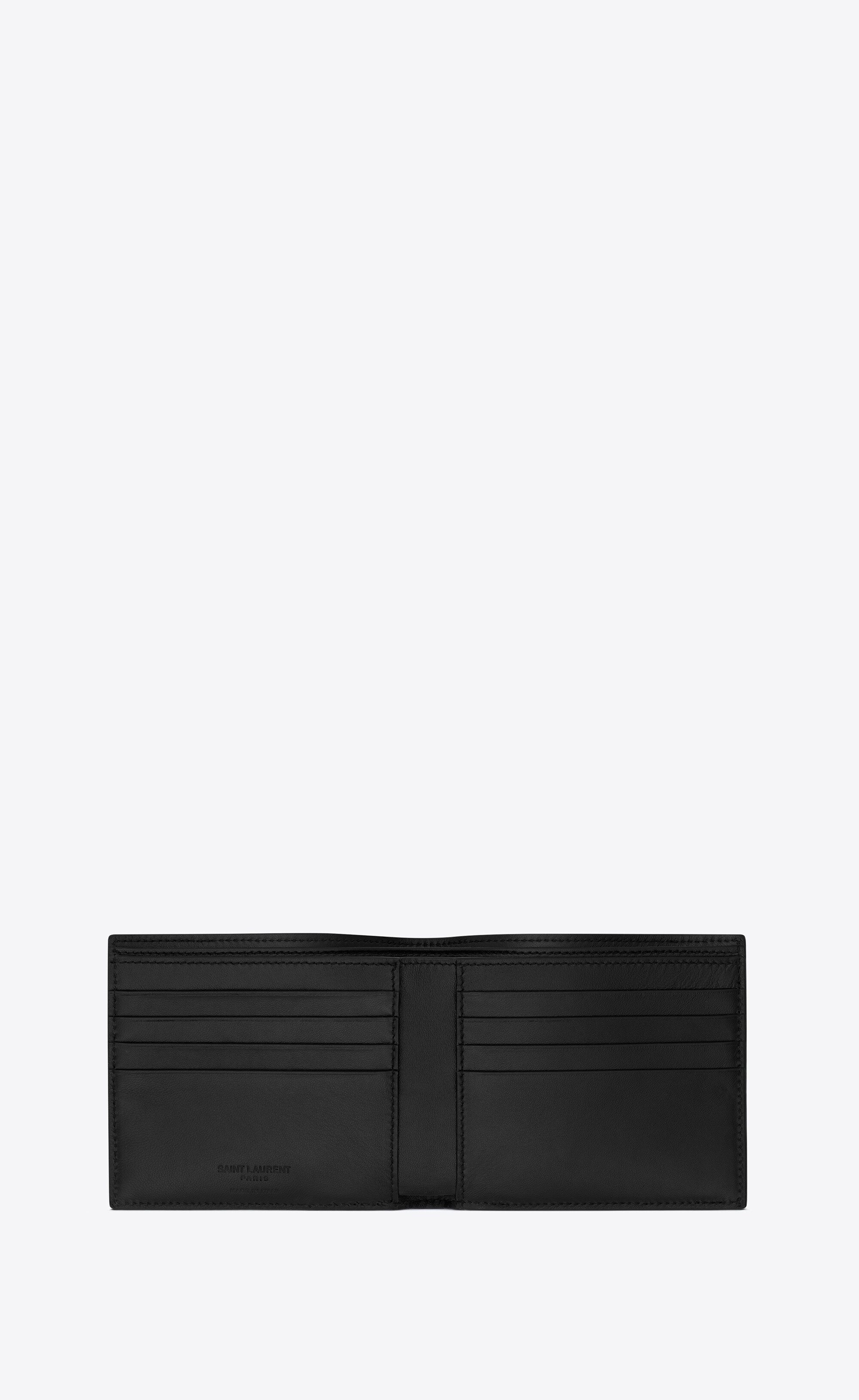 saint laurent paris east/west wallet in coated bark leather - 4