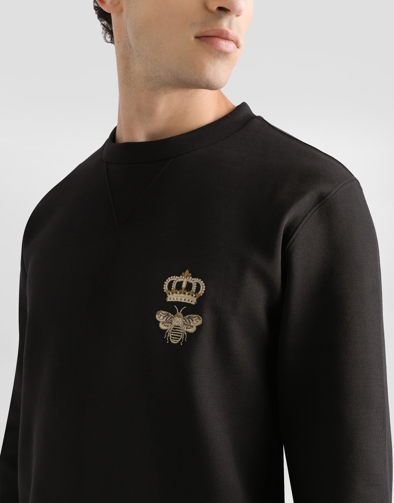 Cotton jersey sweatshirt with embroidery 4