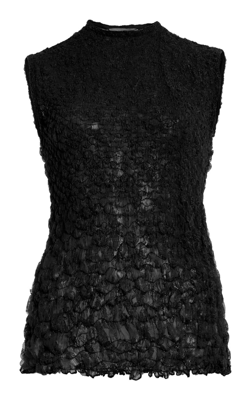 Luma Textured Lace Tank Top black 1