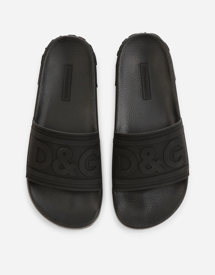 Rubber beachwear sliders with D&G logo - 4