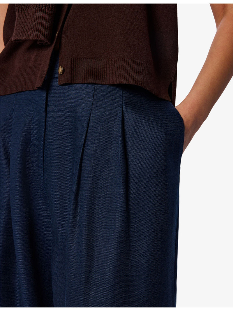 Hopsack Wide-Leg Woven Trousers 5