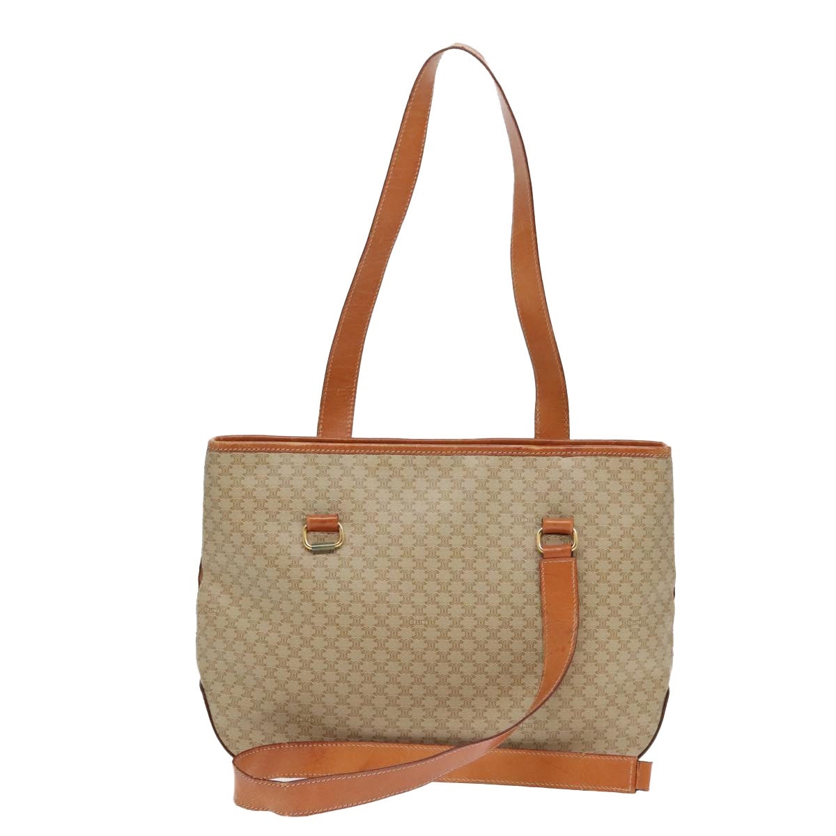 CELINE Macadam Canvas Tote Bag Beige Gold - 2