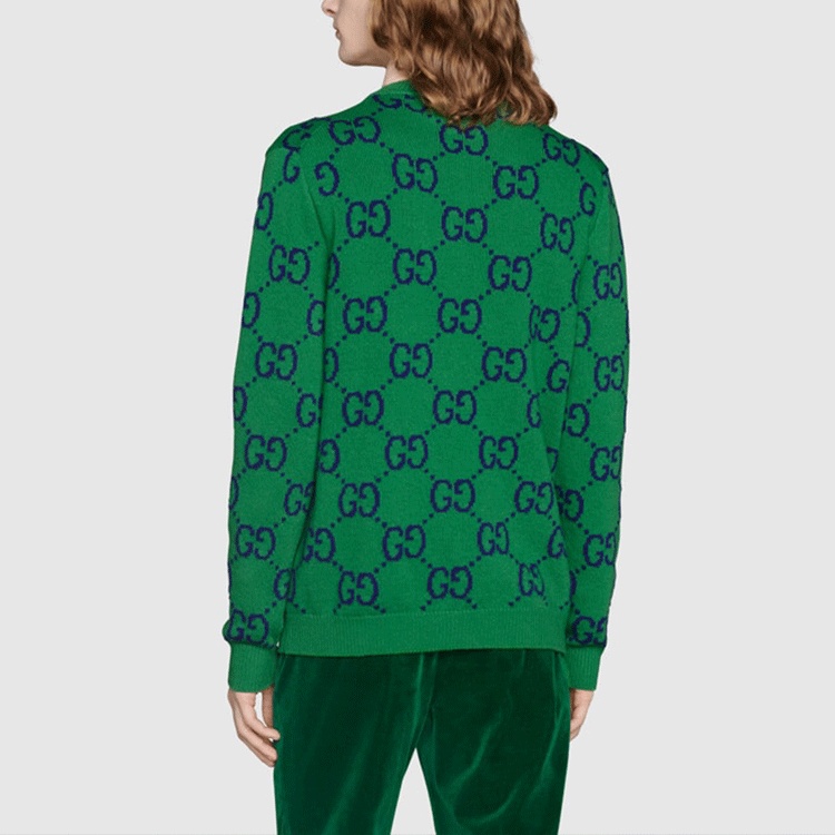 Gucci GG Knit Cardigan 'Green Blue' 674043-XKB3V-3129 - 4