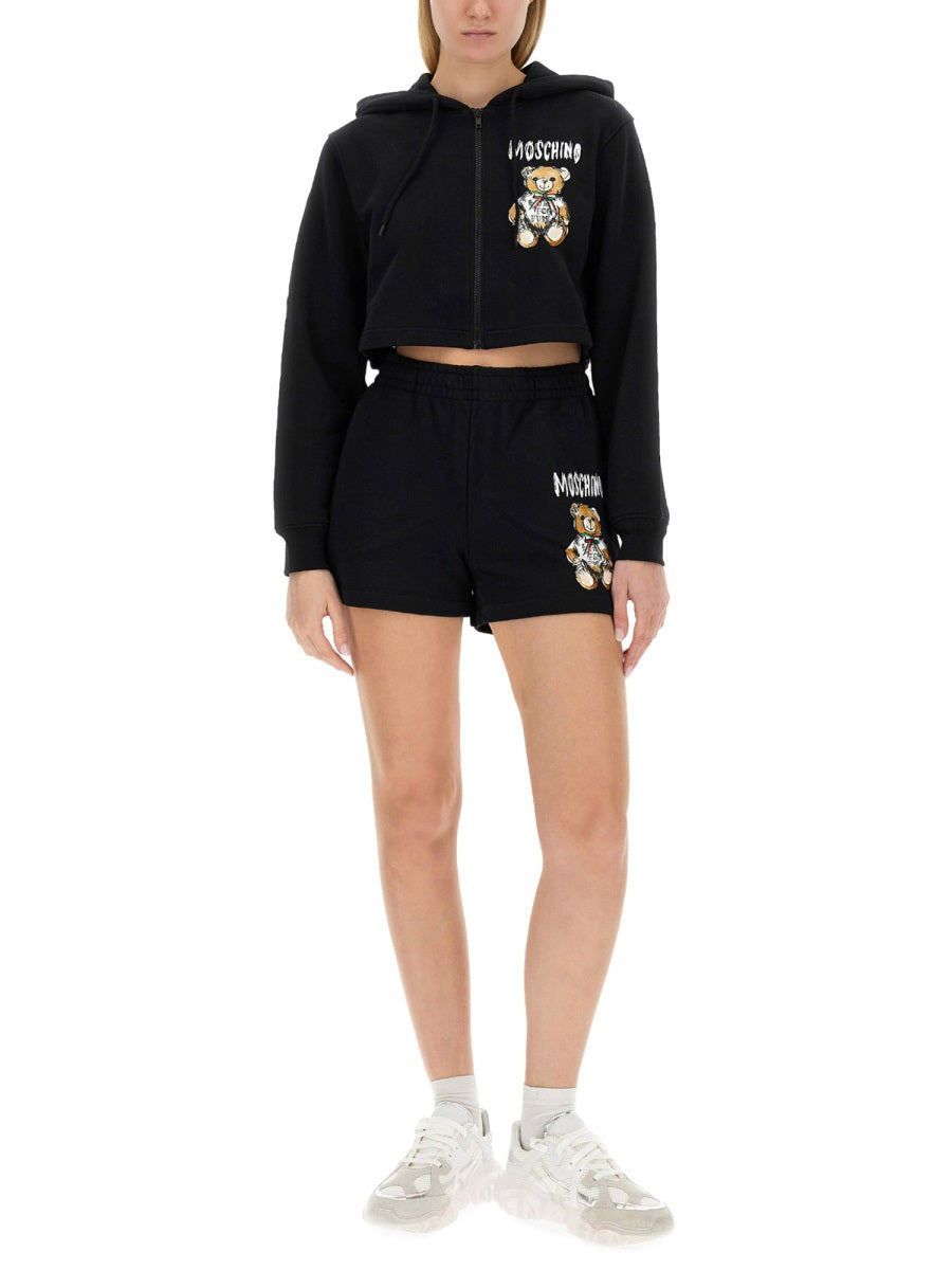 Moschino Women Cropped Sweatshirt With Teddy Bear Logo - 2