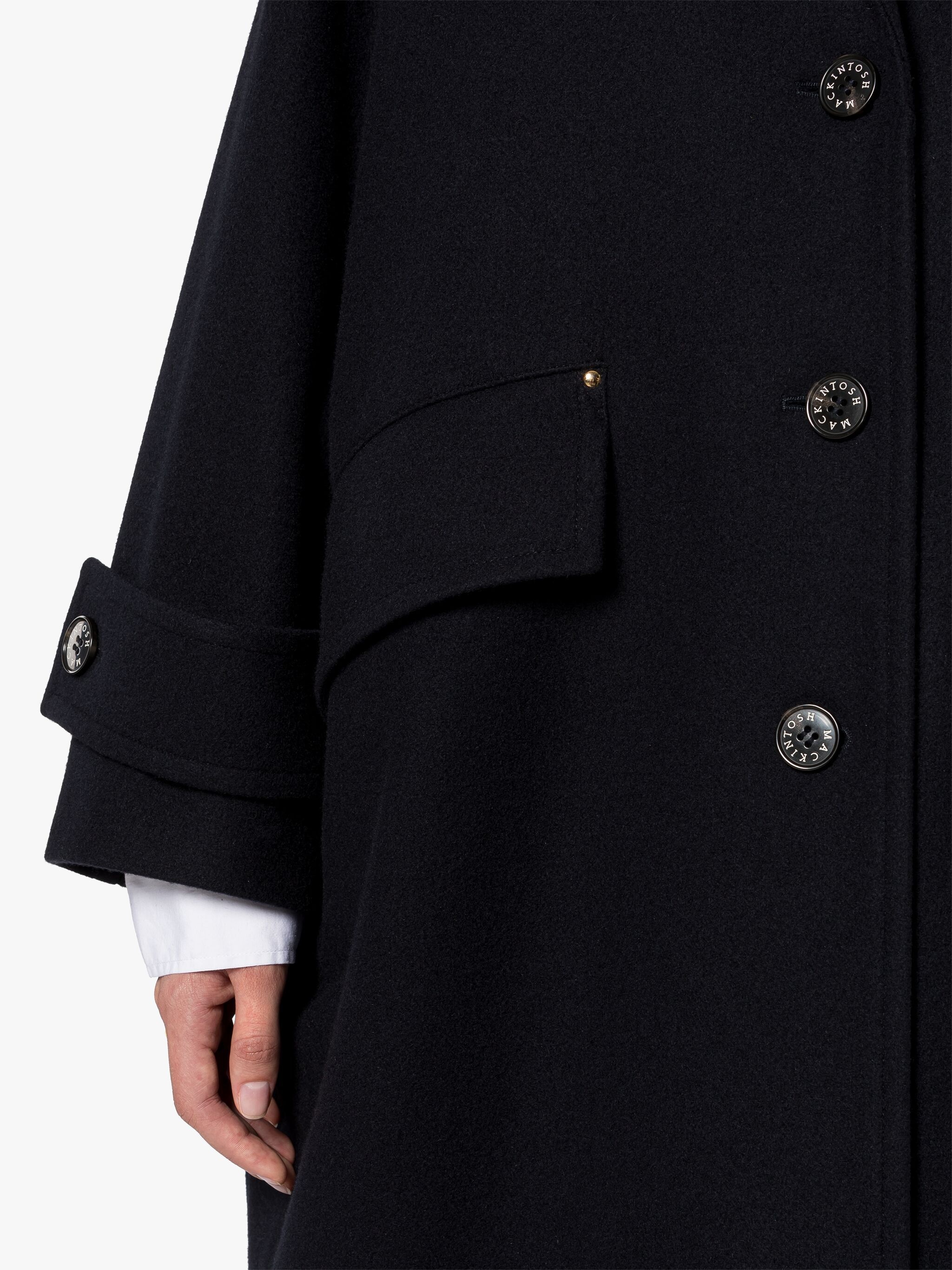 HUMBIE CHESTER NAVY WOOL OVERCOAT - 6