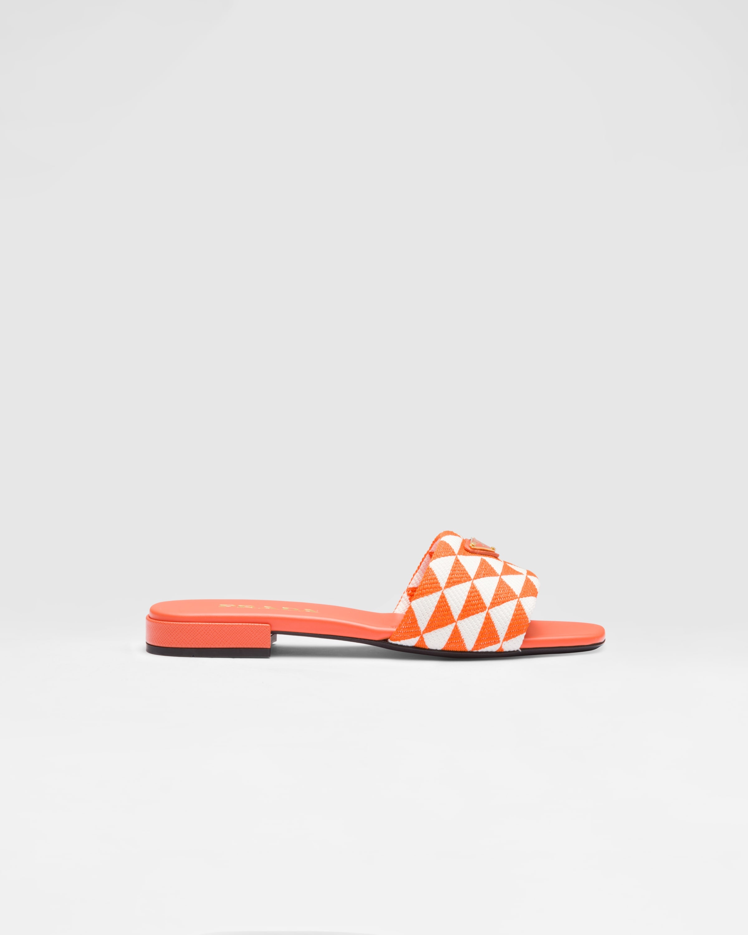 Embroidered fabric slides - 2