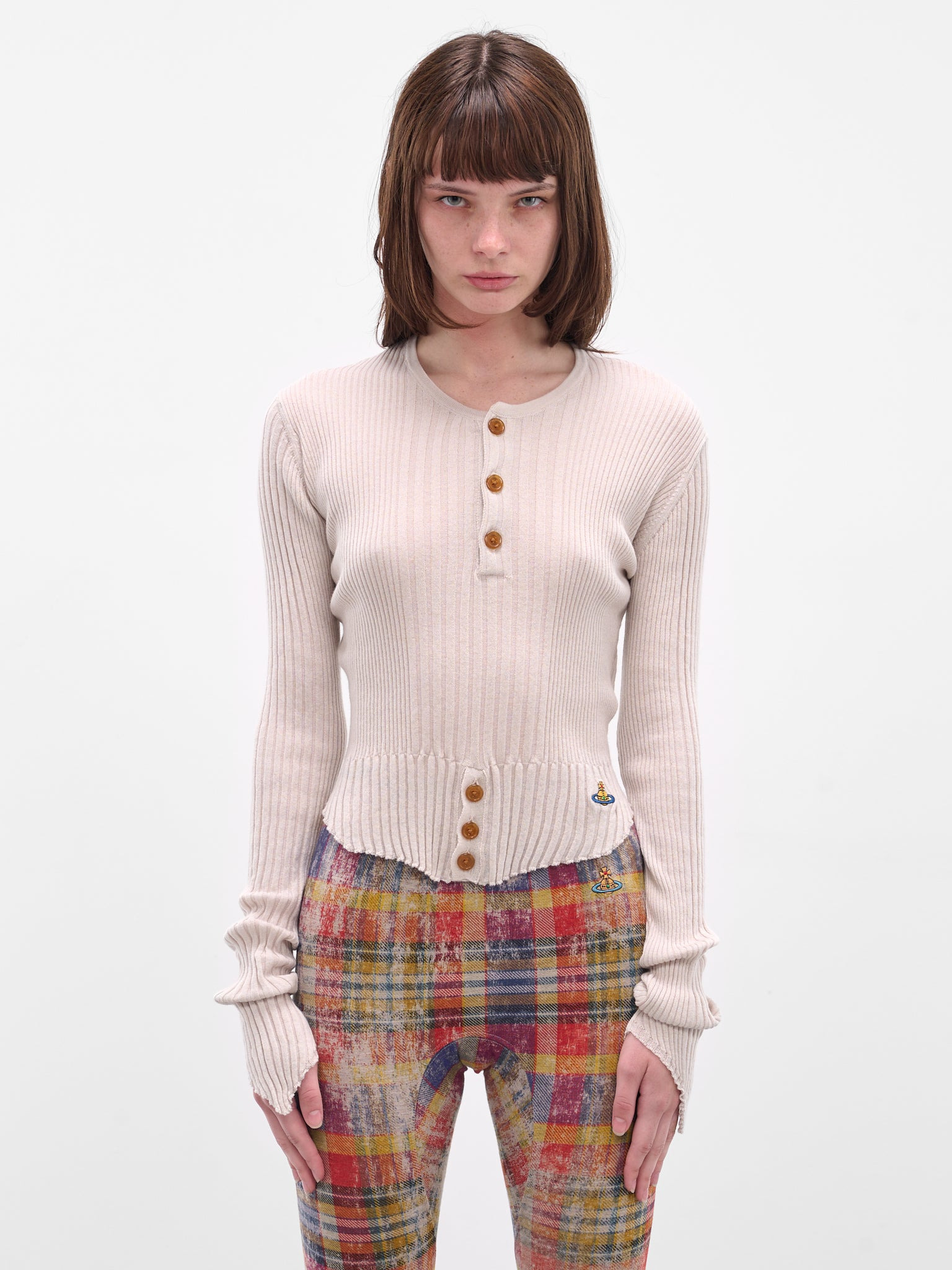 Beige Tegan Cashmere Knit Top - 1