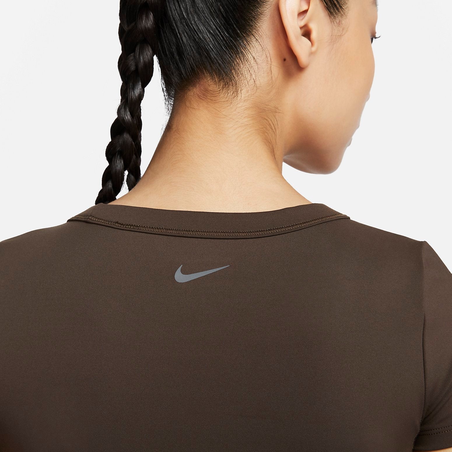 (WMNS) Nike One Fitted Dri-fit Quick-drying Short-sleeved Top 'Brown' FN2805-237 - 2