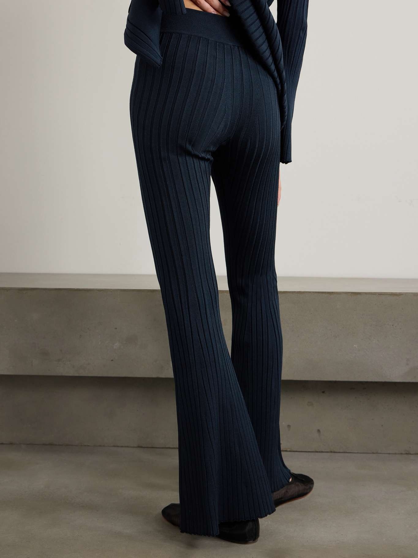 Ribbed-knit flared pants - 3