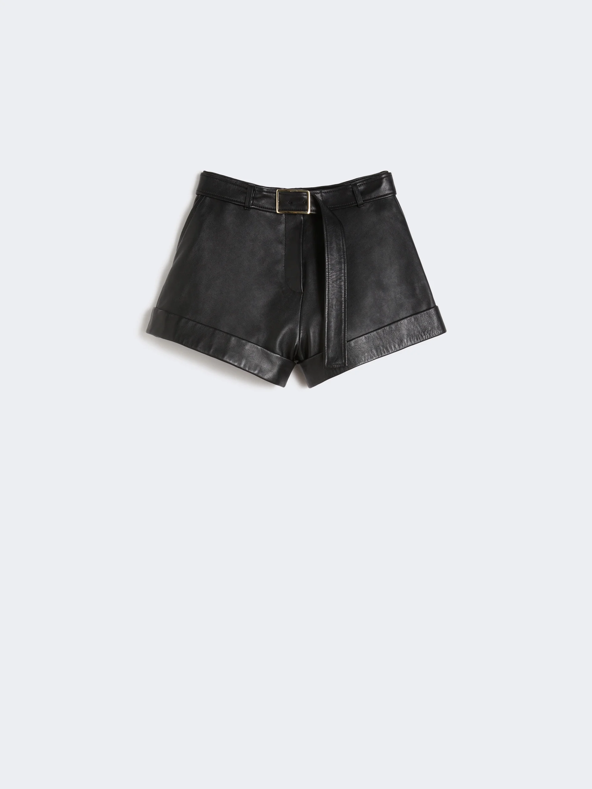 Leather Bermuda shorts - BLACK - 1