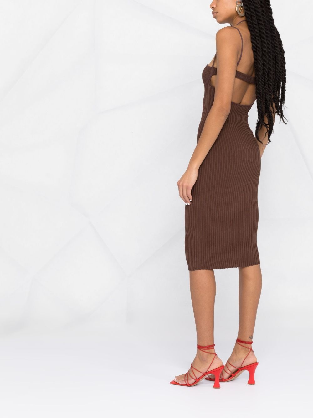 halterneck fitted dress - 6