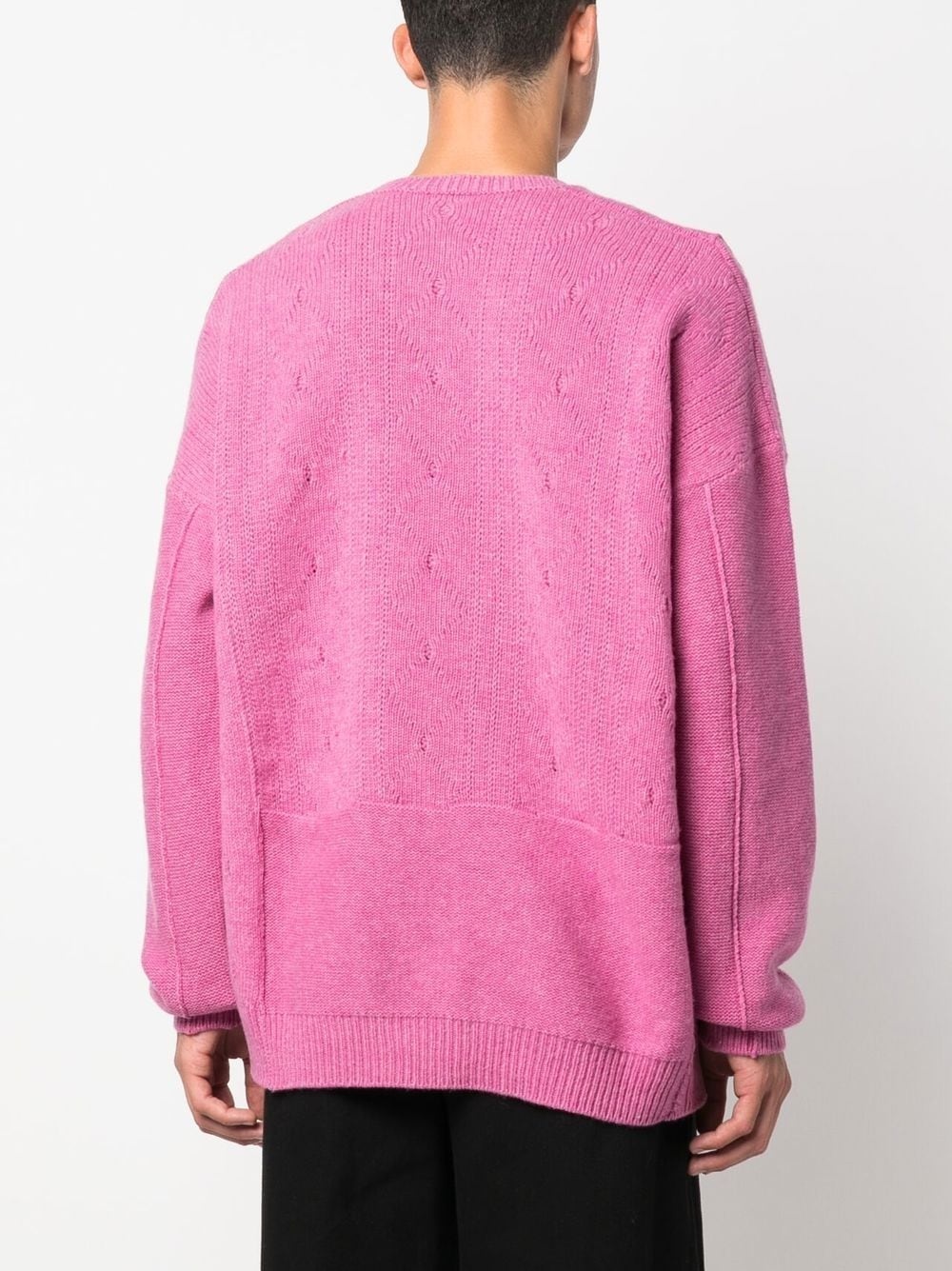 graphic-intarsia knit merino jumper - 4
