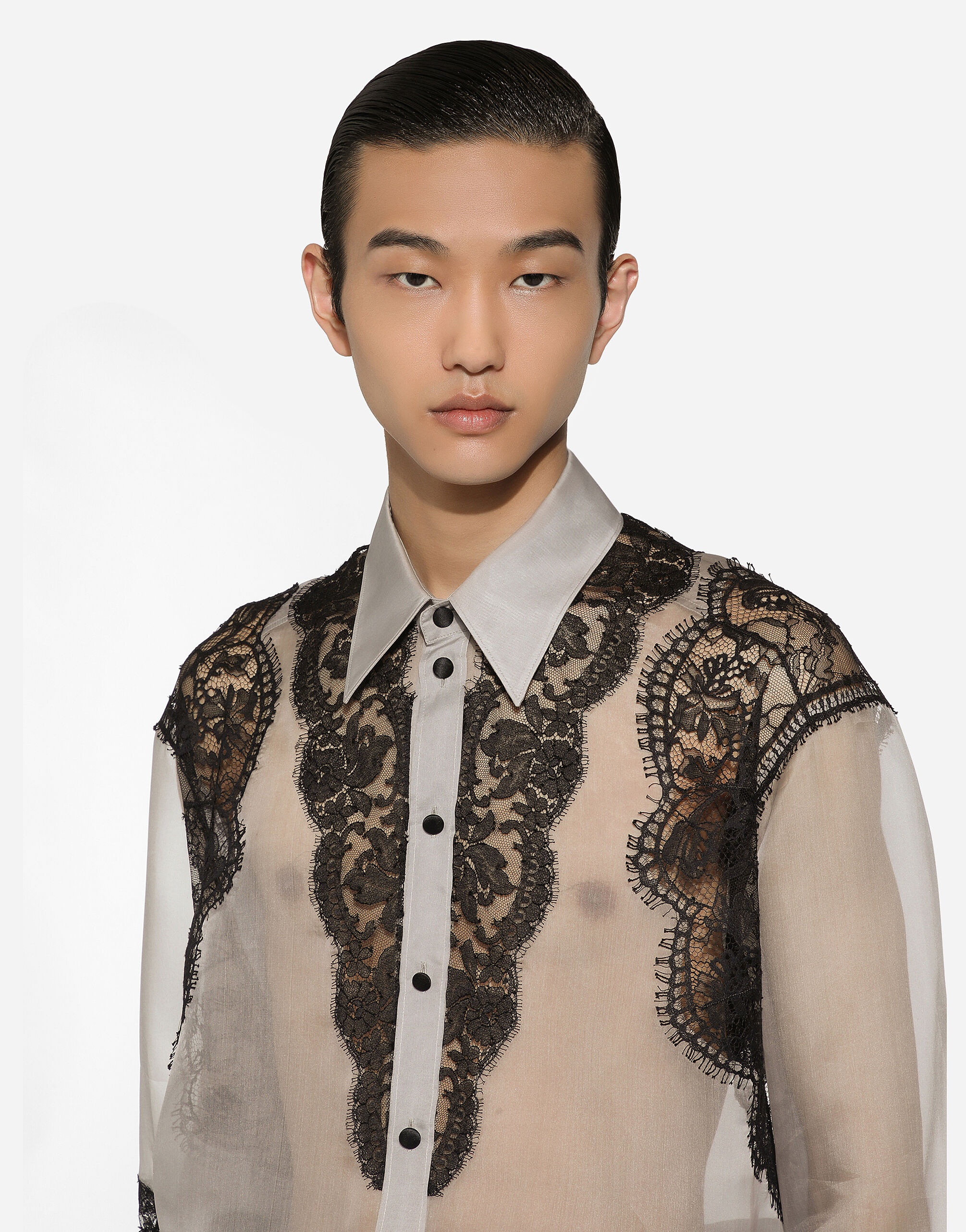 Silk shirt with embroidery - 4