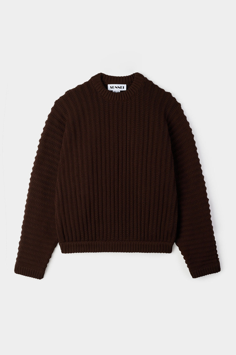 SUNNEI ROUND NECK SWEATER / brown outlook