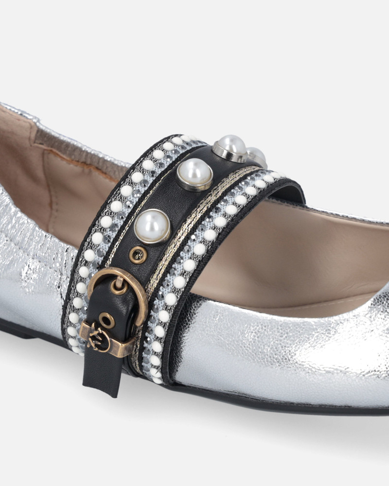 LAMINATED LEATHER BALLERINAS WITH JEWEL BAND 4