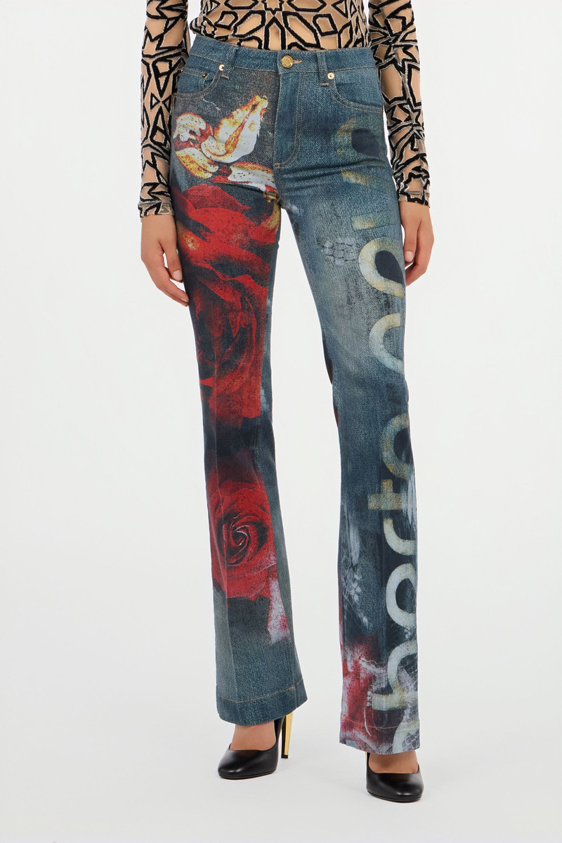 Garden Rose Print Jeans 3