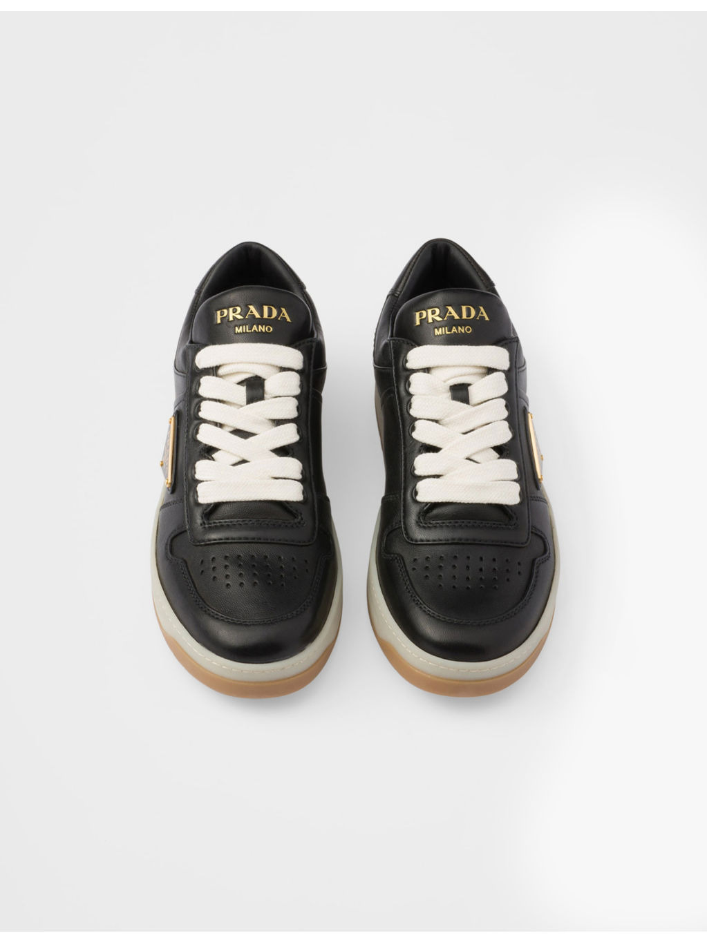 Downtown logo-embellished leather low-top trainers - 3