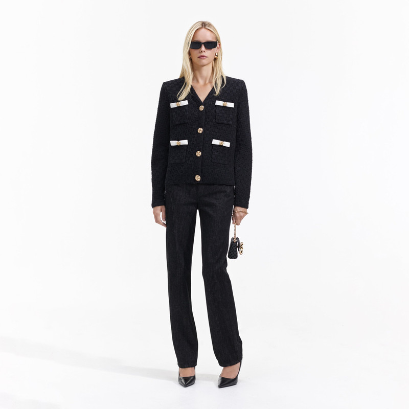 Black Weave Cardigan 1