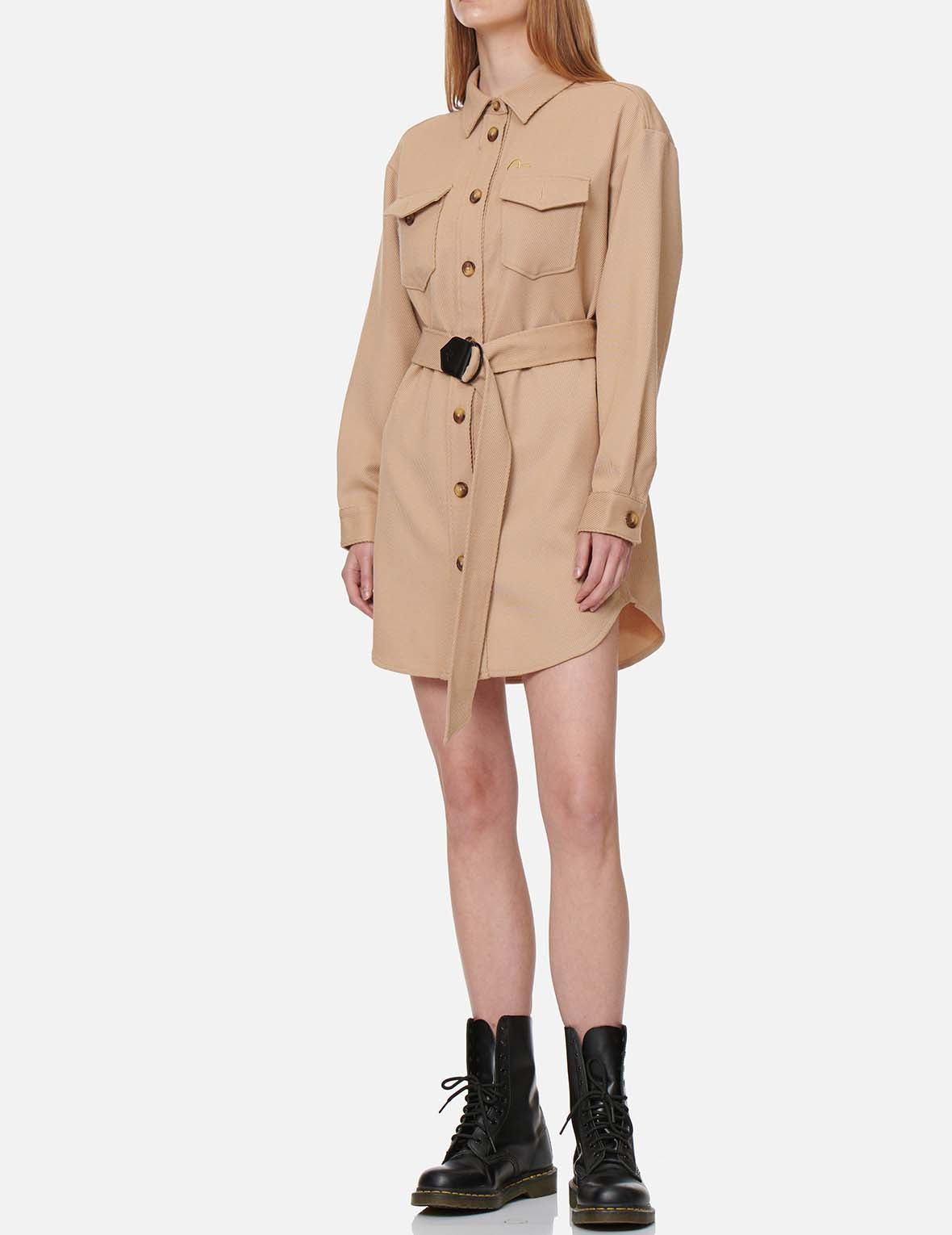 Belted Shirt Dress - 5
