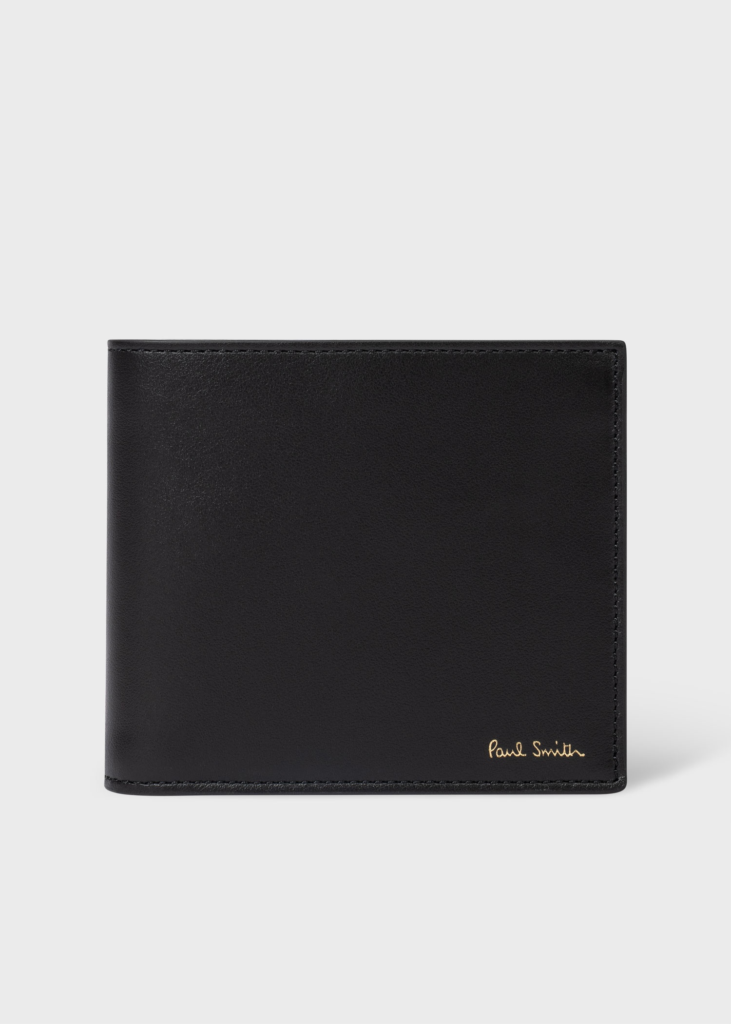 Black Leather 'Year Of The Dragon' Billfold Wallet - 1