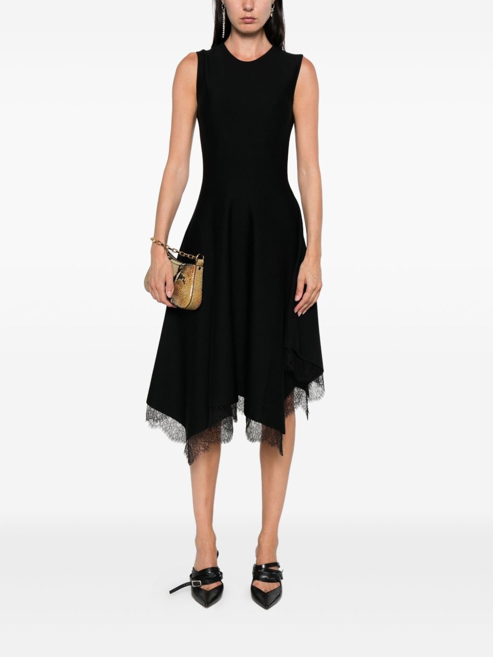 lace-trimmed sleeveless dress - 2