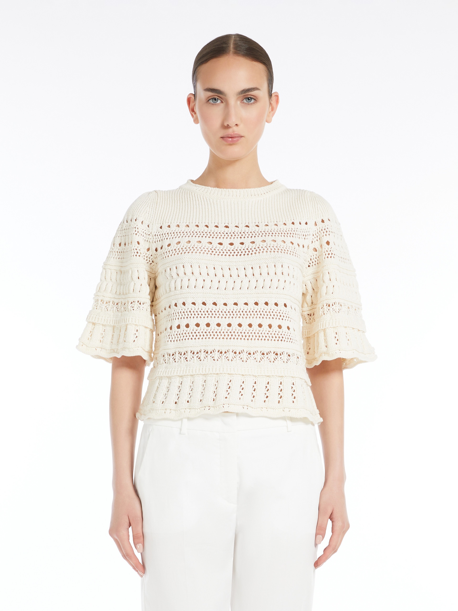 ASBURG1234 Crochet-knit cotton sweater - 3