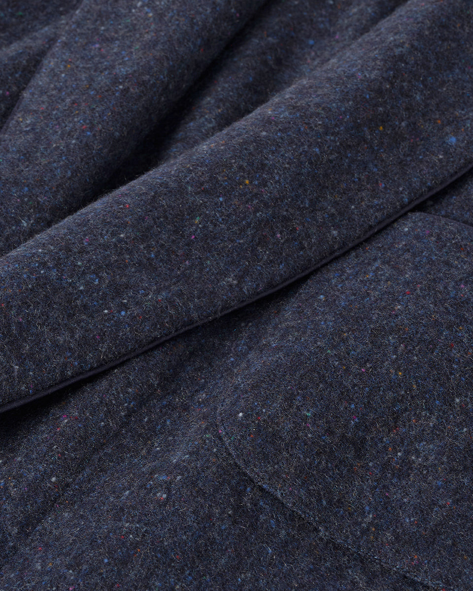 Donegal Cashmere Navy Dressing Gown - 6