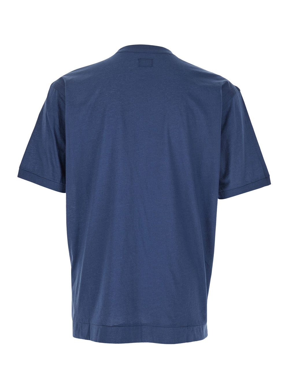 C.P. Company Men Blue Crewneck T-Shirt With Logo Embroidery On The Front In Cotton Man - 2