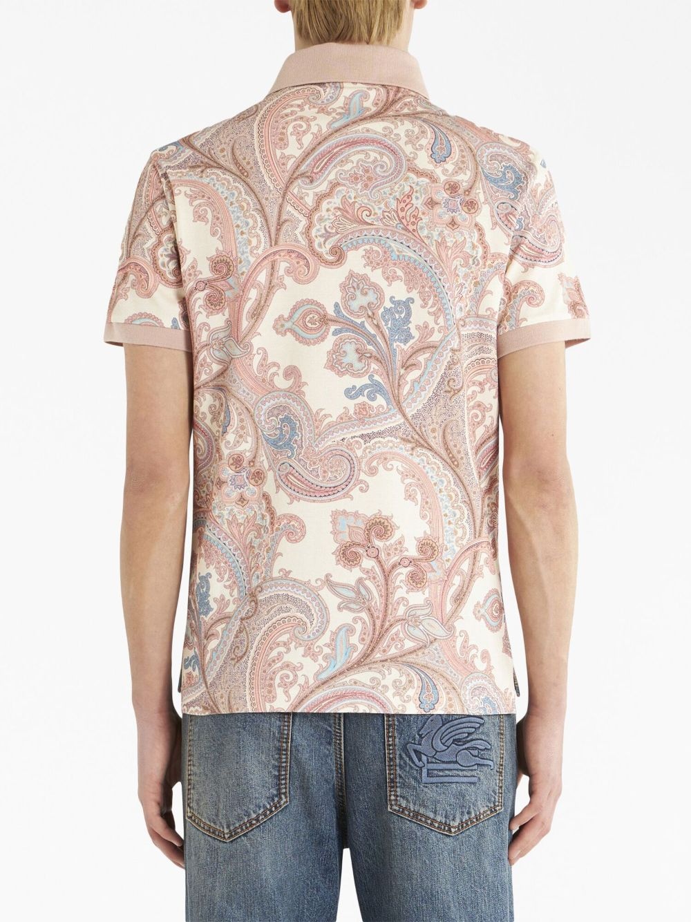 paisley-print cotton polo shirt - 3