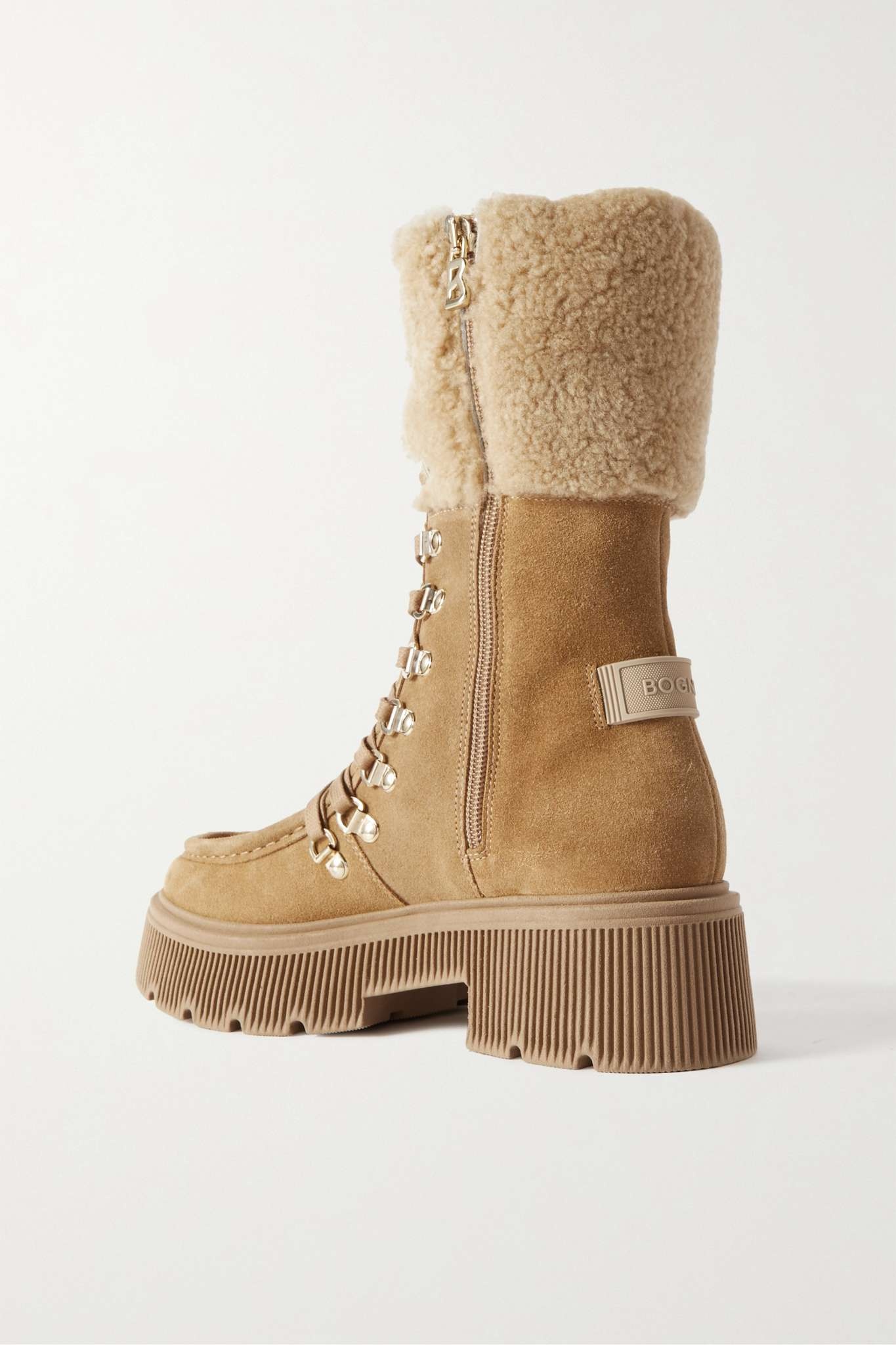 Turin shearling-trimmed suede boots - 3