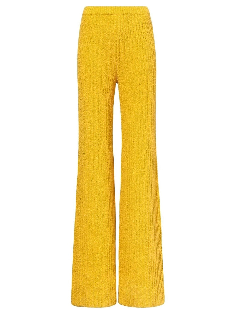Melange Boucle Knit Pants Yellow 1