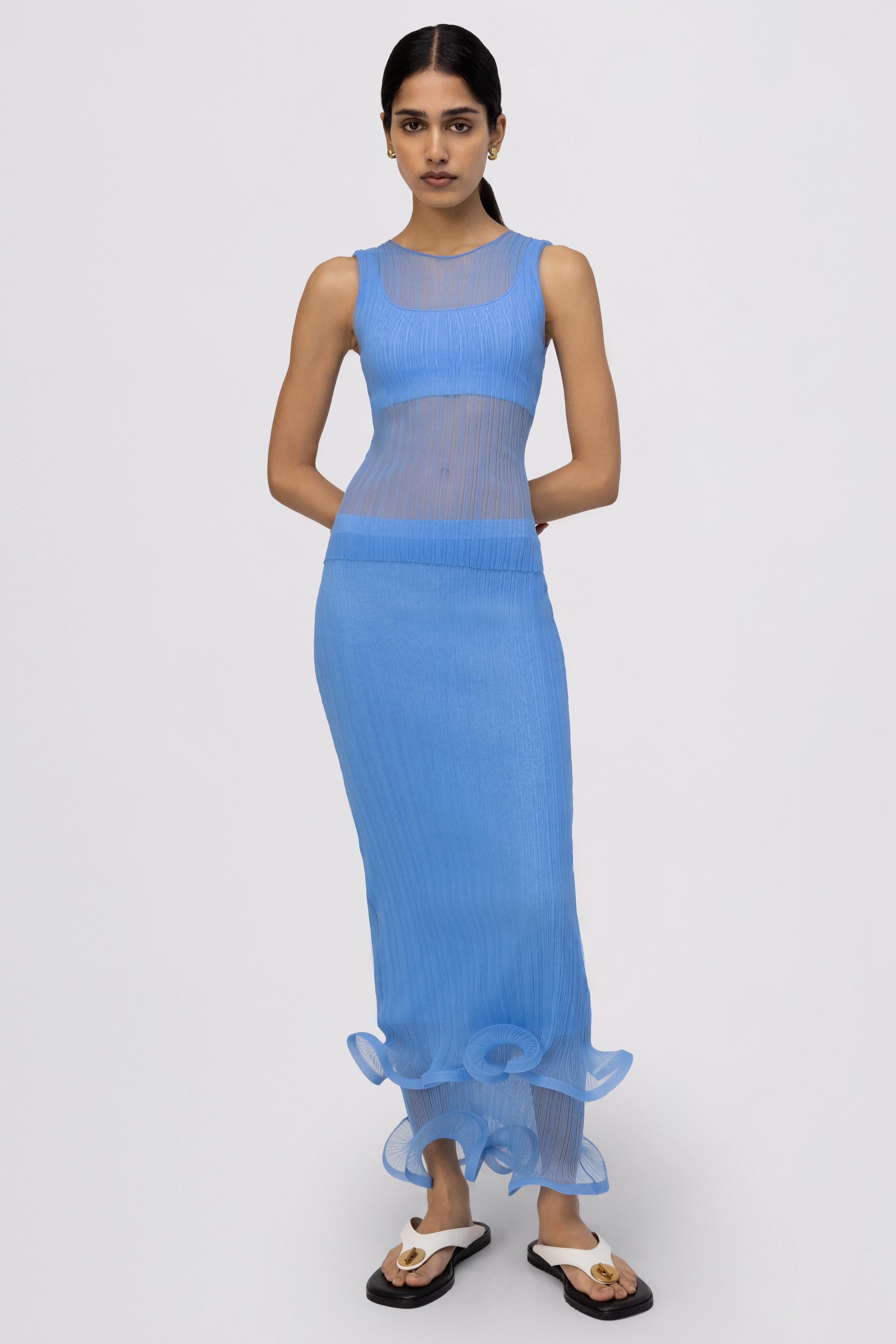ruffle-hem plissÃ© pencil skirt - 9