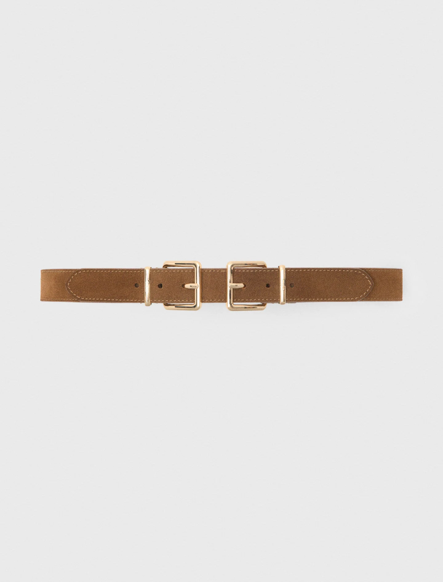 Double buckle suede belt - 1