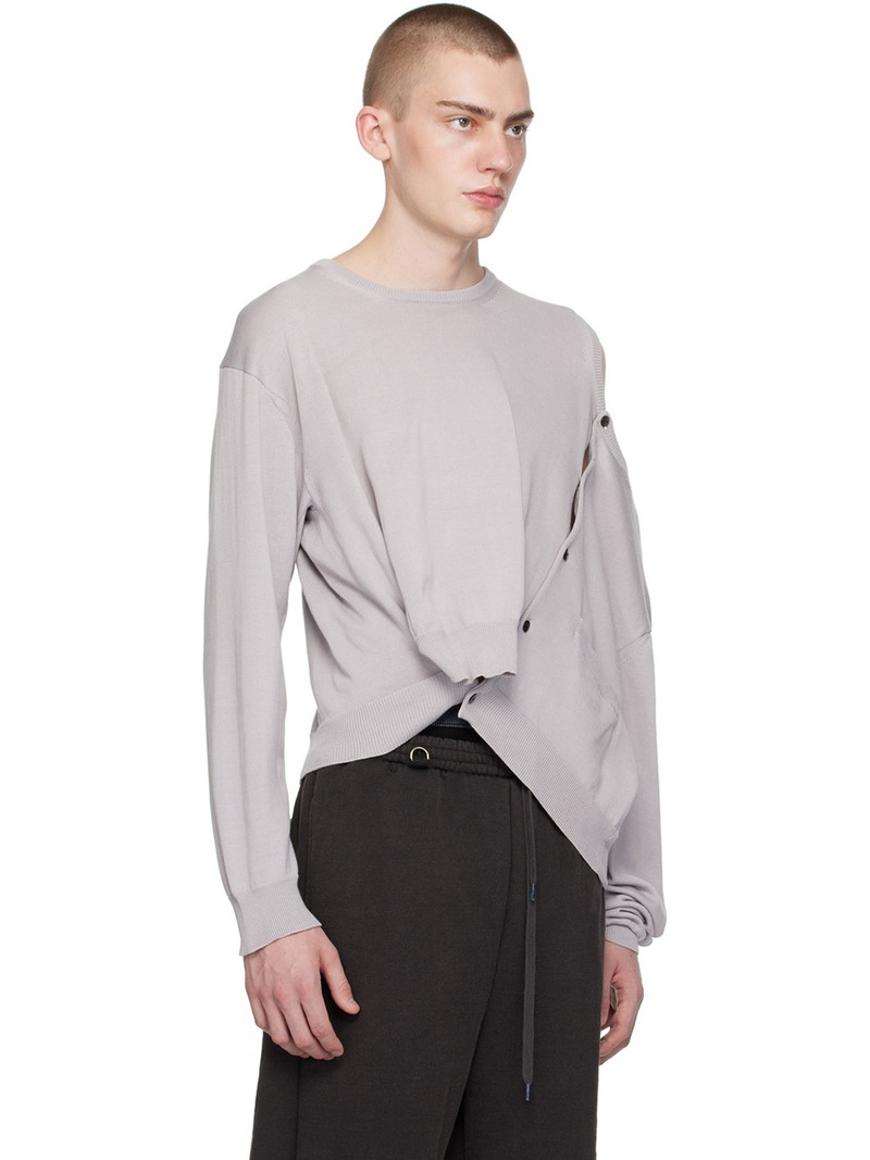 Gray AI Image Generation Mistake Cardigan 2