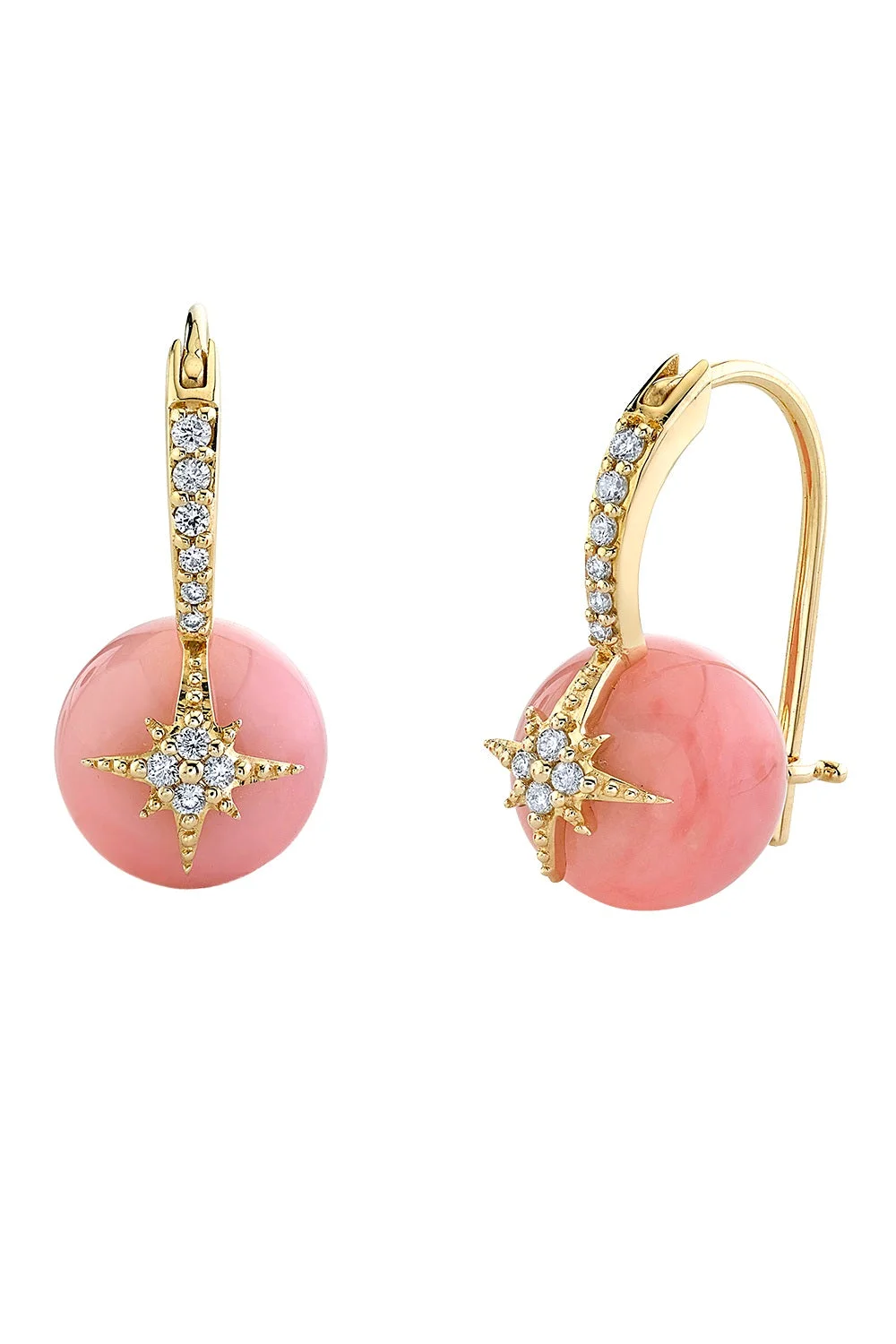 Pink Opal Mini Starburst Earrings - 1