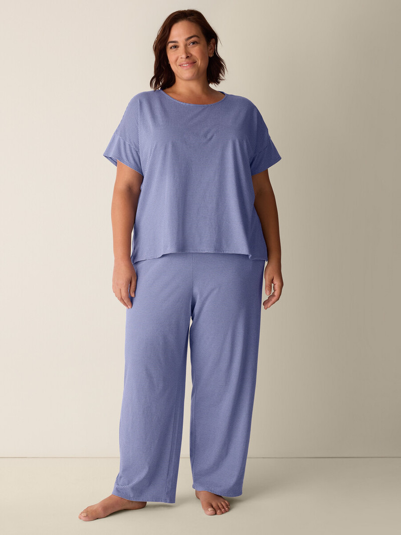 Mini Stripe Organic Cotton Jersey Sleep Set 6