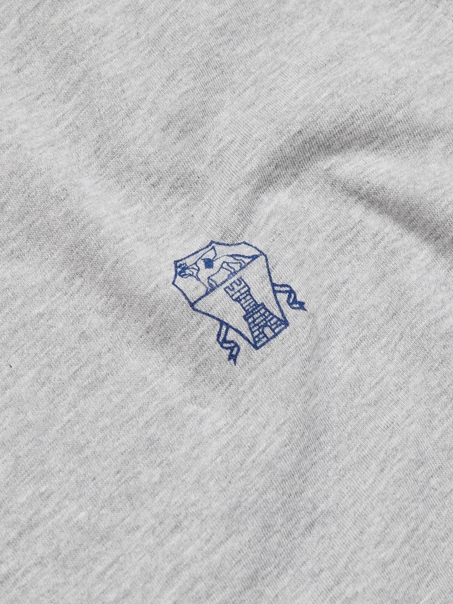 Layered Logo-Print Cotton-Jersey T-Shirt Gray - 4