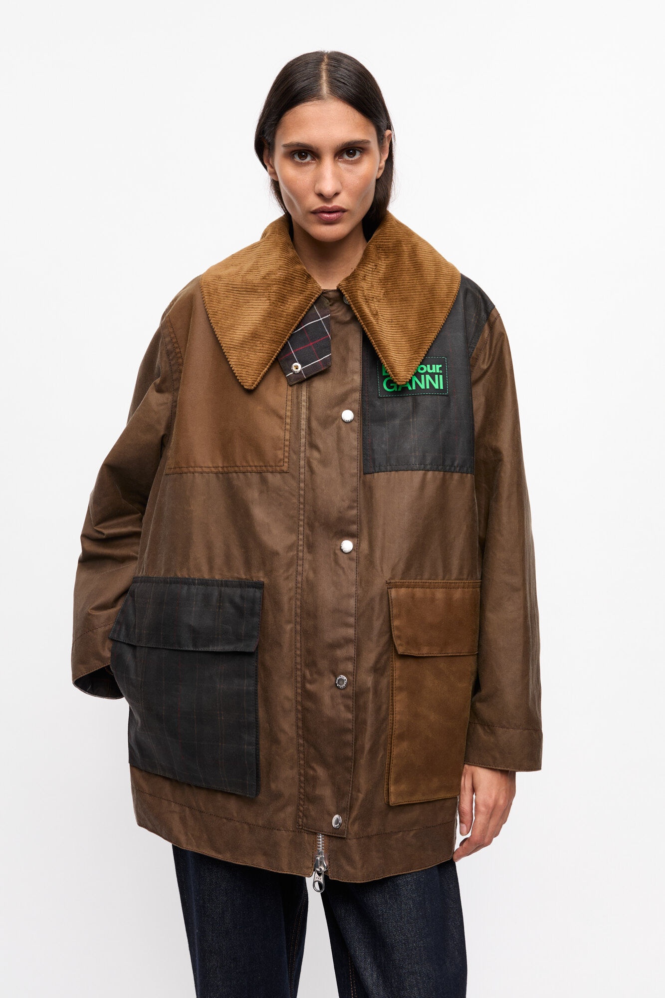 GANNI X BARBOUR WAXED DUFFLE COAT - 3