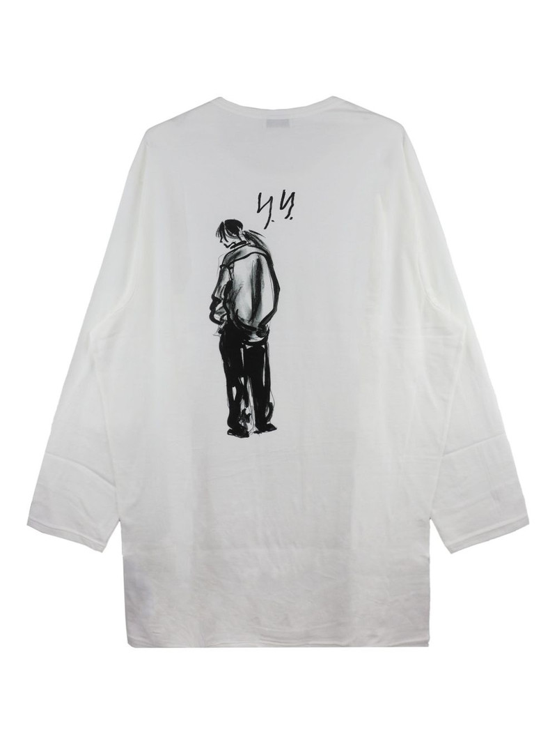 Yohji Yamamoto logo-print t-shirt outlook