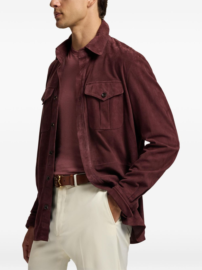 chest-pockets suede overshirt 4